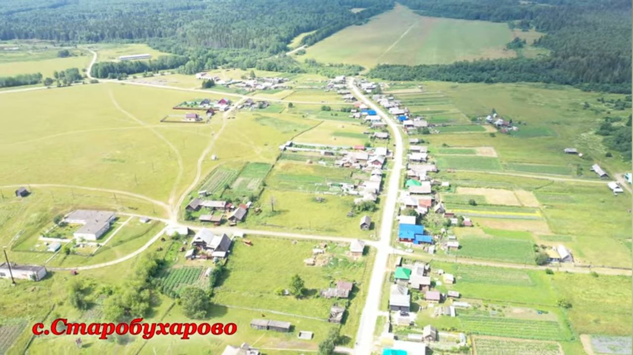 Село Старобухарово с высоты